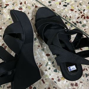 Black Wedge Heels