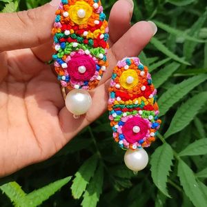 Hand Embroidered Earrings