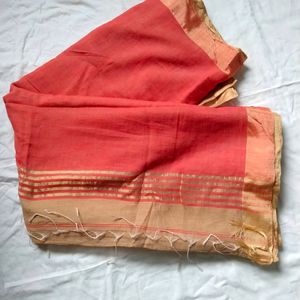 Beige Golden Border Saree