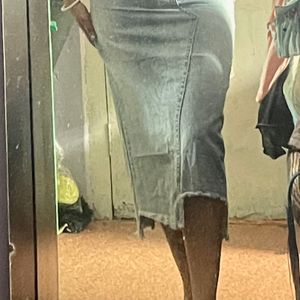 Faded Denim Skirt