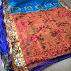 Pithani saree in blue