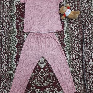 Pink Colour Night Suit