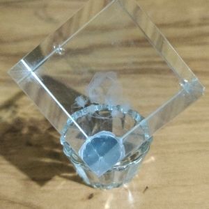 you will get two Cube of 3d Crystal with stand