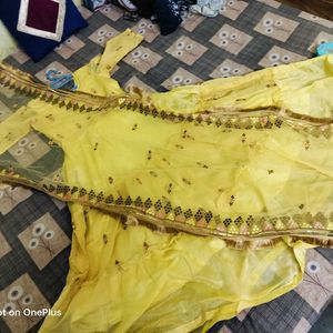 Yellow Self Made Ethnic Gown