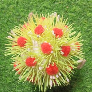 Plastic Flower Plant Pack Of 1 Green Red White Mix