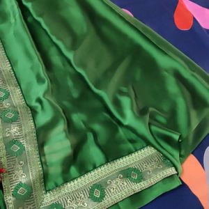 Green Saree With Border