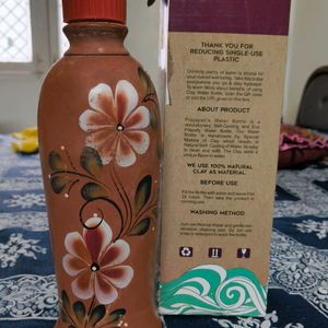 Clay Water Bottle 1 Ltr (Terracotta)