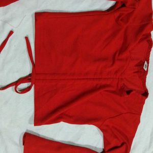 Red Solid Crop Top