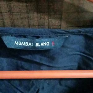 Navy Blue Mumbai Slang Ethnic Shirt