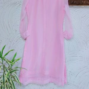 Embroidered Baby Pink Kurta