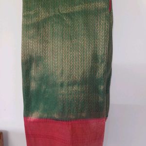 Festive Dark Green Saree