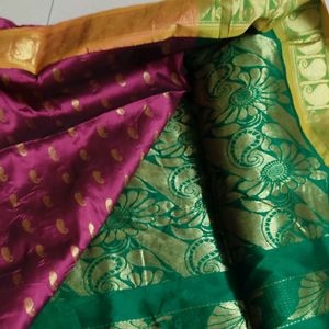 Saree With Matching Stiched Blouse