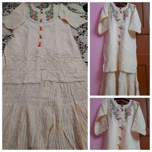 Purekhadicotton Hakooba And Embroidered Gown