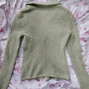 Green Knit Sweater / Cardigan