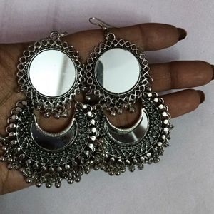 Oxidised Mirror Earrings