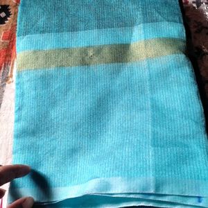 Striped Traditional Saree with Zari Border