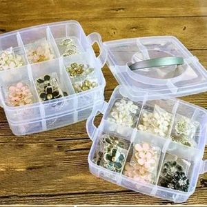 3 Layers 18 Grid Plastic Transparent Storage Box