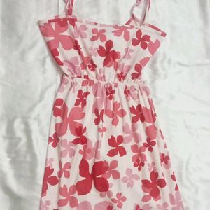 Tie Up Floral Dress