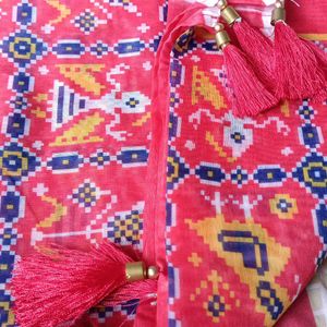 Patola Red Dupatta With Tassels