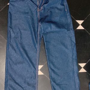 Dark Blue Straight / Baggy Denim Jeans For Women
