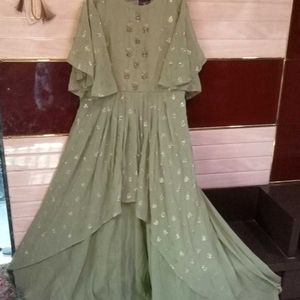 See Green Gown With Duptta