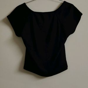 Square Neck Black Top