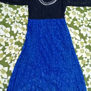 Black And Navy Blue Beautiful Dress