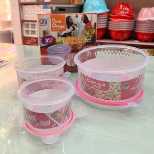 3 Pcs Round Container Set