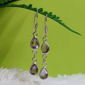 Pure Sterling Silver With Amethyst Dangle