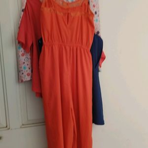 Gorgeous Coral Red Lace Jumpsuit