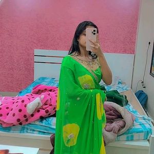 Pure Chiffon Green Heavy Saree