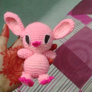 Baby Pink Stitch Woolen Toy