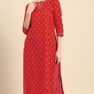 Pure Cotton Kurta With Pant Set For Women