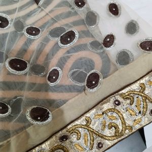 Brown & Cream Saree