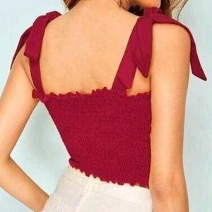 Maroon Crop Top