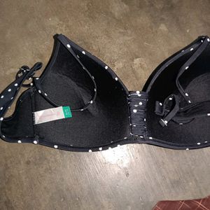 Black Bra With White Dots