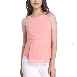 Peach Top With Back Zipper