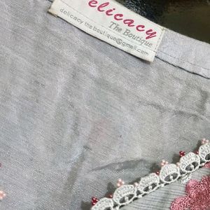 Silver Kurta Plazo Set Without Dupatta For 38 Bust