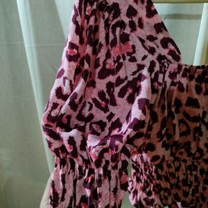 Pink Leopard Print Top