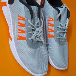 Sports Men Sneakers (Grey Orange)FK999