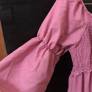 Cute Baby Pink Dress With Adjustable Neckline🌸💞