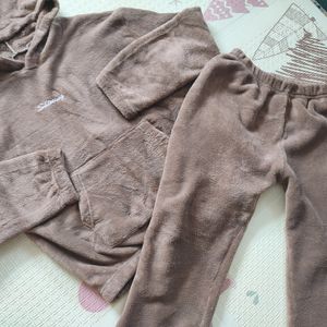 Teddy Brown Hoodie And Joggers Set/coord Set