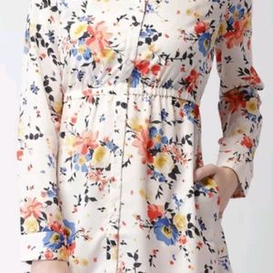 Mast And Harbour Women White Printed Shirt Dress