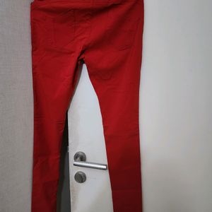 Red Stretchable Jeans/Trousers