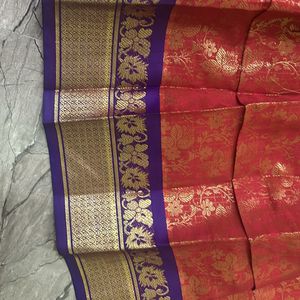 Golden Red Pattu Parikini/Pavada/ Lehenga