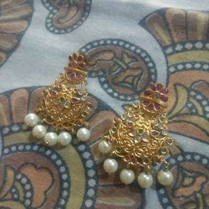 Onegramgold Neckset And Earrings