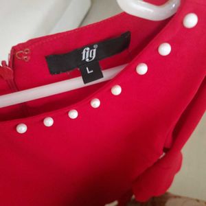 Red Colour Branded Kurti