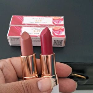 Myglamm Lit Satin Matte Lipstick Combo Of 2