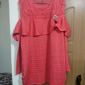 Neon Red Color Top XXL size