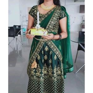 Lehnga Choli Dark Green